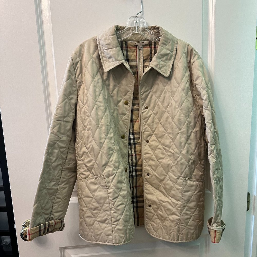 Burberry - Beige Quilted Jacket, Sz Large